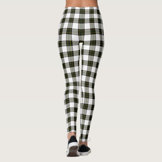 Leggings arrière - plan do-it-yourself - Tartan blanc noir (Dos)