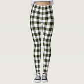 Leggings arrière - plan do-it-yourself - Tartan blanc noir (Devant)