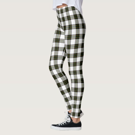 Leggings arrière - plan do-it-yourself - Tartan blanc noir (Gauche)