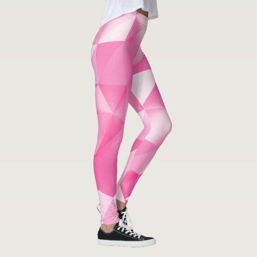 Leggings Arrière - plan en polygone rose : rendu 3D abstrai (Droite)