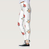 Leggings Arrière - plan floral de roses (Gauche)