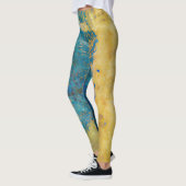 Leggings Arrière - plan Grunge Blue and Gold Texture (Gauche)