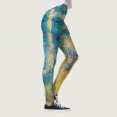 Leggings Arrière - plan Grunge Blue and Gold Texture (Droite)