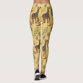 Leggings Arrière - plan jaune motif sans soudure (Dos)