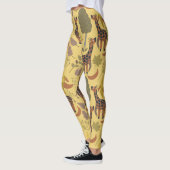 Leggings Arrière - plan jaune motif sans soudure (Gauche)