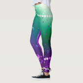 Leggings Arrière - plan mardi Gras Festive violet (Gauche)