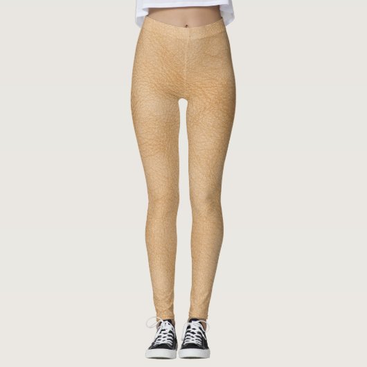 Leggings Arrière - plan marron clair, texture cuir. (Devant)