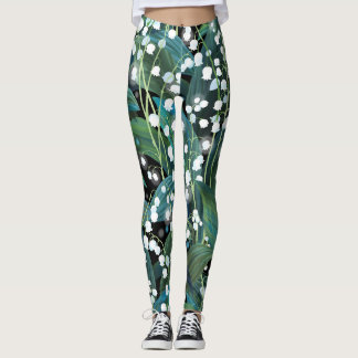 Leggings Arrière - plan Motif sans couture Lily Valley