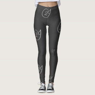 Leggings Arrière - plan noir à plusieurs logos '2J'