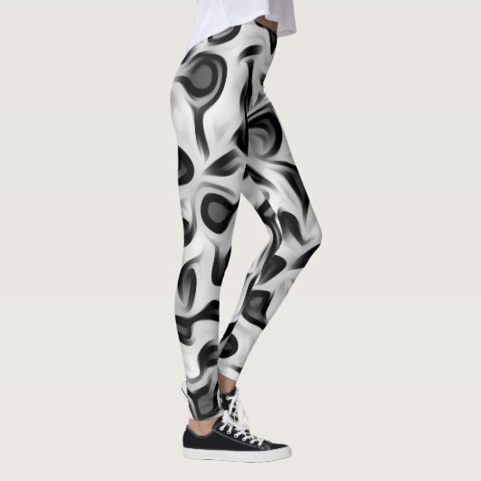 Leggings Arrière - plan noir blanc gris (Droite)