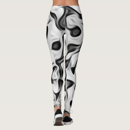 Leggings Arrière - plan noir blanc gris (Dos)