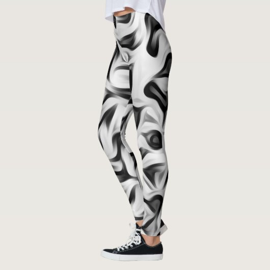 Leggings Arrière - plan noir blanc gris (Gauche)