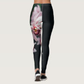 Leggings arrière - plan noir orchidée (Dos)