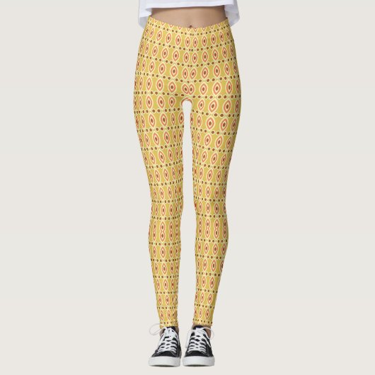 Leggings Arrière - plan orange et jaune vif (Devant)