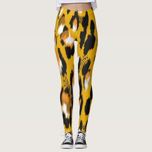 Leggings Arrière - plan Poster de animal Leopard Texture (Devant)