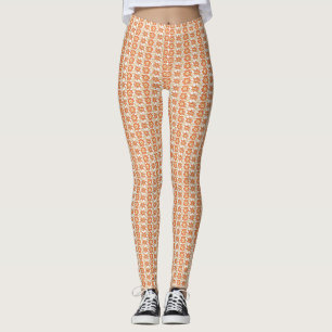 Leggings Arrière - plan rayé orange et blanc avec