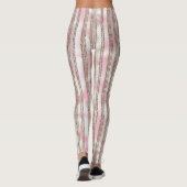 Leggings arrière - plan rayé rose et blanc (Dos)