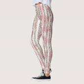 Leggings arrière - plan rayé rose et blanc (Gauche)