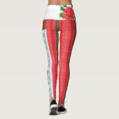 Leggings arrière - plan rayé rouge et vert (Dos)
