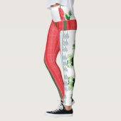 Leggings arrière - plan rayé rouge et vert (Gauche)