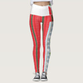 Leggings arrière - plan rayé rouge et vert (Devant)