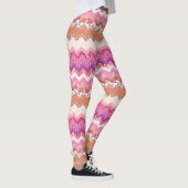 Leggings Arrière - plan rose de zigzag (Droite)