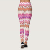 Leggings Arrière - plan rose de zigzag (Dos)