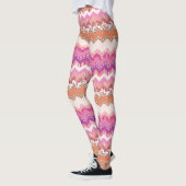 Leggings Arrière - plan rose de zigzag (Gauche)