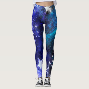 Leggings Arrière - plan spatial avec étoiles