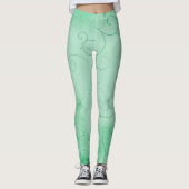 Leggings Arrière - plan vert dégradant (Devant)