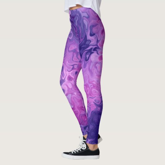 Leggings Arrière - plan Violet Et Rose (Gauche)