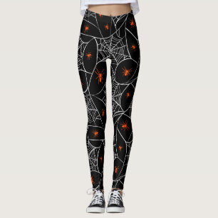 Leggings Arrière - plan web d'Halloween et araignées.
