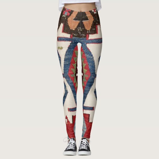 Leggings Arrow en Diamant Bleu Konya // 19e siècle (Devant)