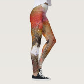 Leggings Art abstrait affligé par Faux jaune rouge de (Droite)