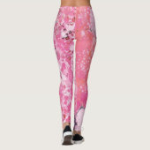 Leggings Art Abstrait Avec Peinture Acrylique | Noir rose (Dos)