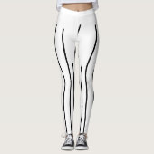 Leggings Art Abstrait Black White Lines Minimalisme (Devant)