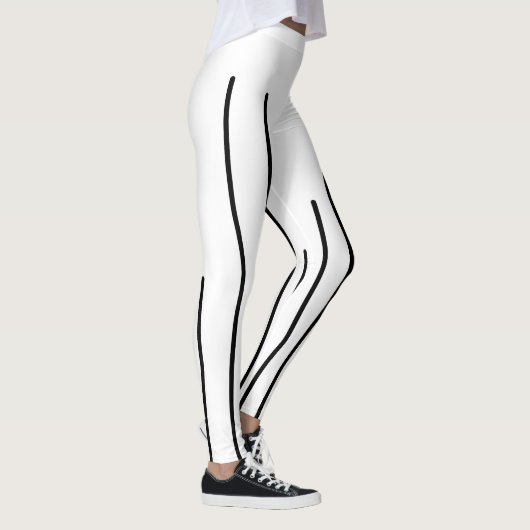 Leggings Art Abstrait Black White Lines Minimalisme (Droite)