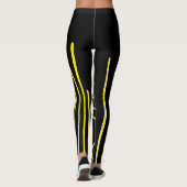 Leggings Art Abstrait Black White Lines Twirl Minimalisme L (Dos)