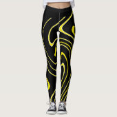 Leggings Art Abstrait Black White Lines Twirl Minimalisme L (Devant)