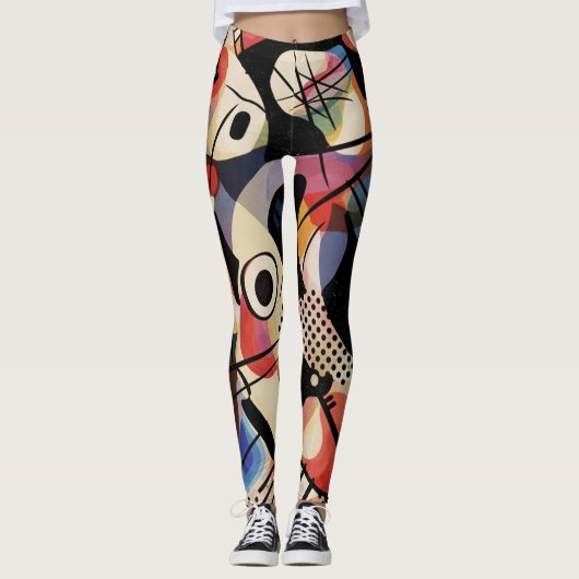 Leggings Art Abstrait Cinétique Vibrant (Devant)