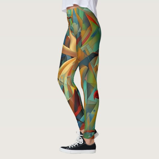 Leggings Art Abstrait coloré (Gauche)
