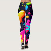 Leggings Art Abstrait d'explosion de couleur liquide (Dos)