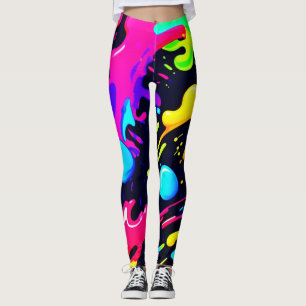 Leggings Art Abstrait d'explosion de couleur liquide
