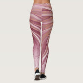 Leggings Art Abstrait Fractal Fleur & Tons de Bourgogne (Dos)