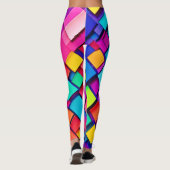 Leggings Art Abstrait géométrique vibrant (Dos)