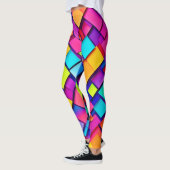 Leggings Art Abstrait géométrique vibrant (Gauche)
