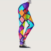 Leggings Art Abstrait géométrique vibrant (Droite)