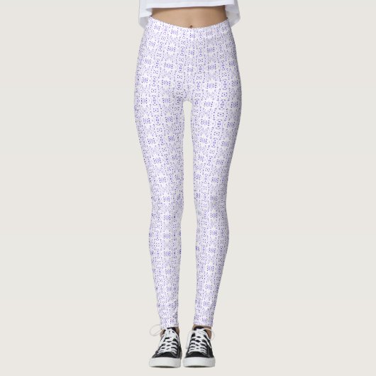 Leggings Art Abstrait Gouache Blanc Violet Firebrand (Devant)