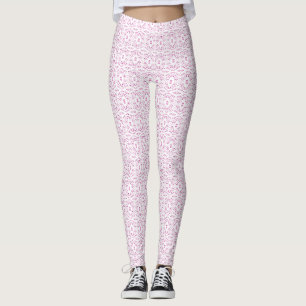 Leggings Art Abstrait Gouache Rose Blanc Spectroscopique