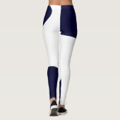 Leggings Art Abstrait Gras Bleu foncé Blanc (Dos)